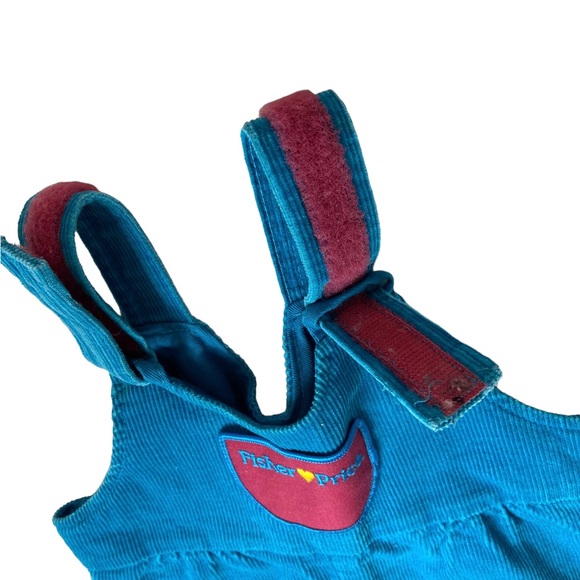 Vintage Fisher Price Overalls Baby Toddler Blue Corduroy - Picture 8 of 11